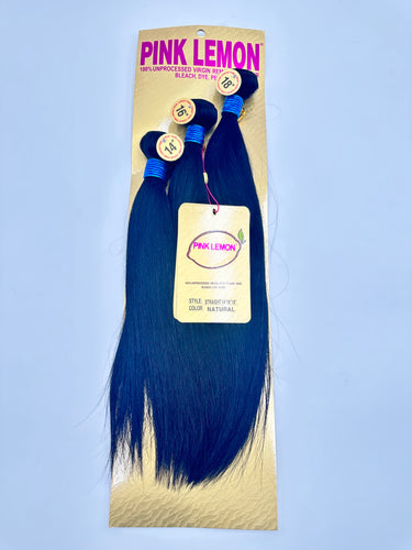 Pink Lemon 100% Unprocessed Virgin Remi Human Hair – Straight 3 Bundle Pack (15A Grade) - ANNS BEAUTY SUPPLY
